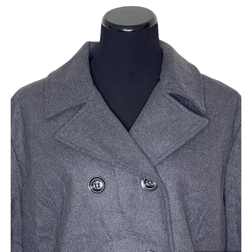 Celebrity Pink Double Breasted XXL Pea Coat Dark Gray